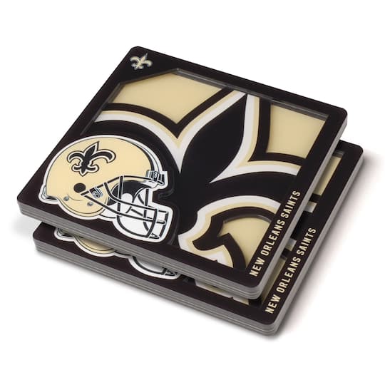 NFL 3D Logo Series Coaster Set By Youthefan in New Orleans Saints | 4" x 4" | Michaels®
